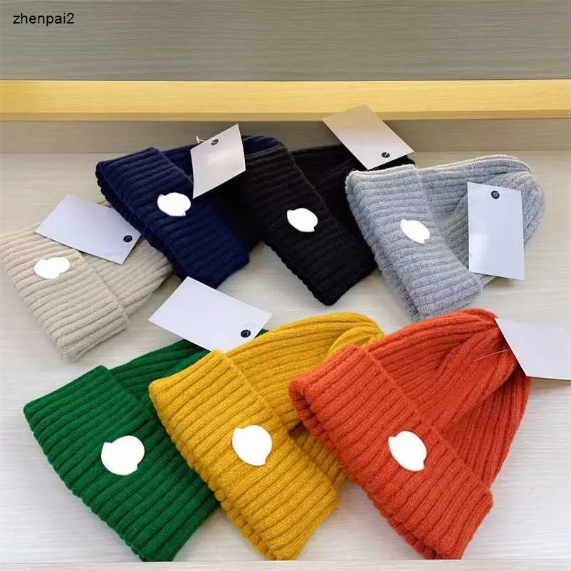 Luxo crianças meninas gorro de malha designer chapéus inverno quente lã mistura bonés menino macio estiramento chapéu crianças acessórios