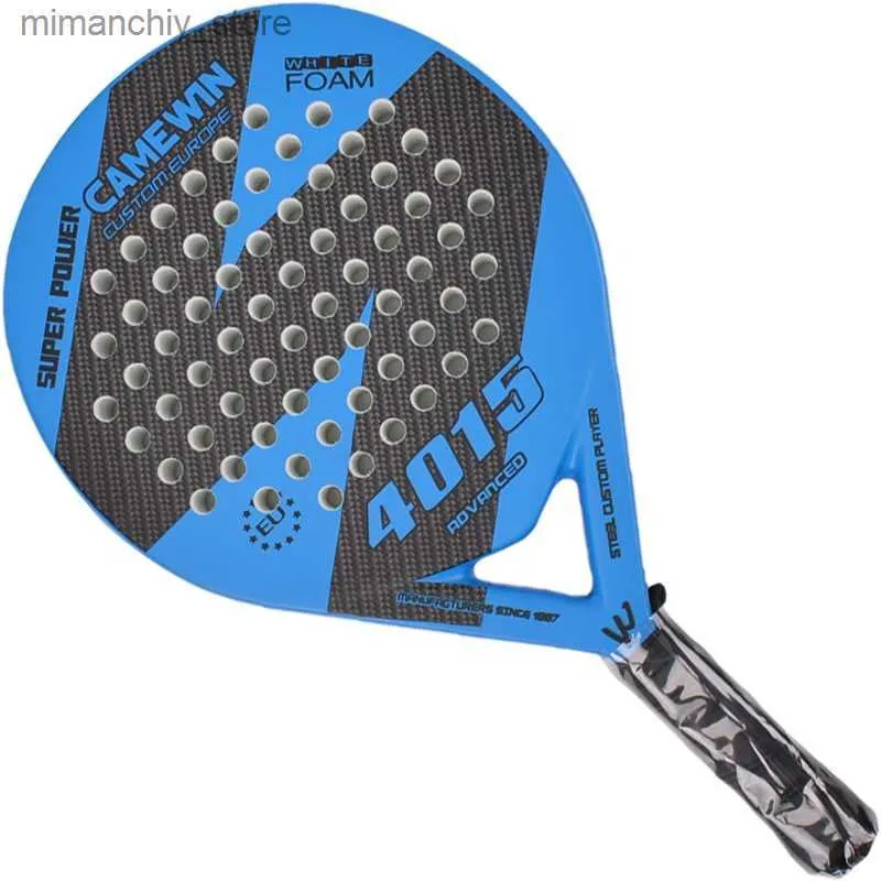 Tennis Rackets High Quality Beach Tennis Racket Carbon and Glass Fiber Soft EVA Face Tennis Racquet with Bag Cover Unisex Equipment Padel Q231109