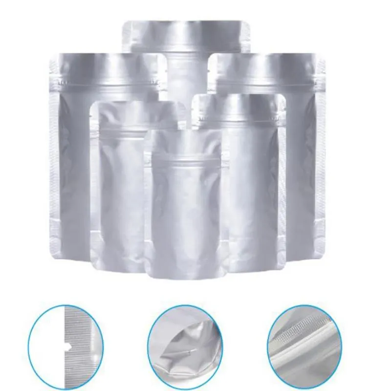 Thick Stand up Aluminum Foil Zip Lock Bag Resealable Food Moisture Coffee Beans Tea Nuts Gifts Zipper Storage Pouches Wvtmj