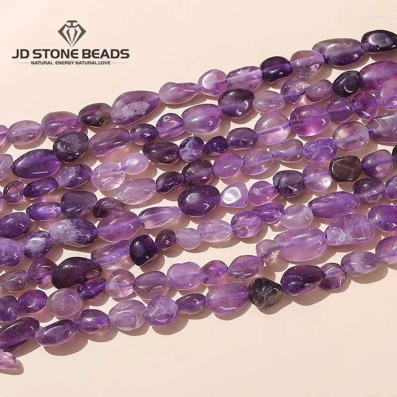 Loose Gemstones Natural Irregular Amethyst Oval Shape Beads 6-8mm Spacer Reiki Chip Bead For Jewelry Making Bracelet Necklace Accessory