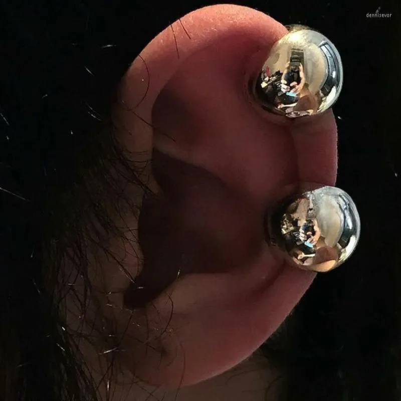 Schiena orecchini moda semplice classico punk palla polsino dell'orecchio clip su orecchini a pisello rock per donna uomo senza gioielli penetranti