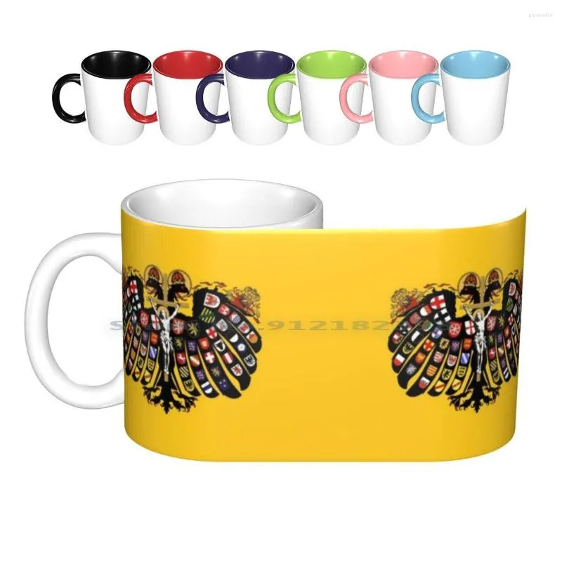 Canecas Quaternion Águia do Sacro Império Romano-Hre Celes Copes de Caça Milk Tea Caneca Bandeira do Império