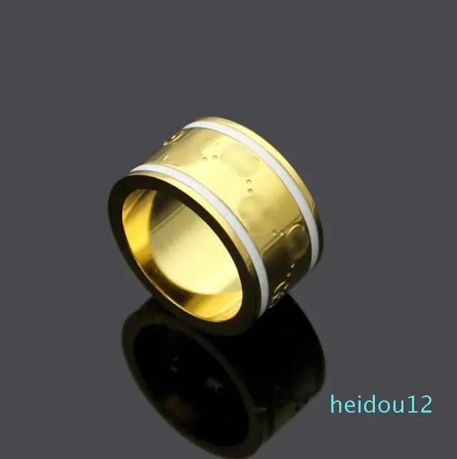 Top Quality Women Designer Ring Luxury Style Drop White Oil Wide sides Titanium Steel Engagement Rings Lady Party Gifts Wholesale