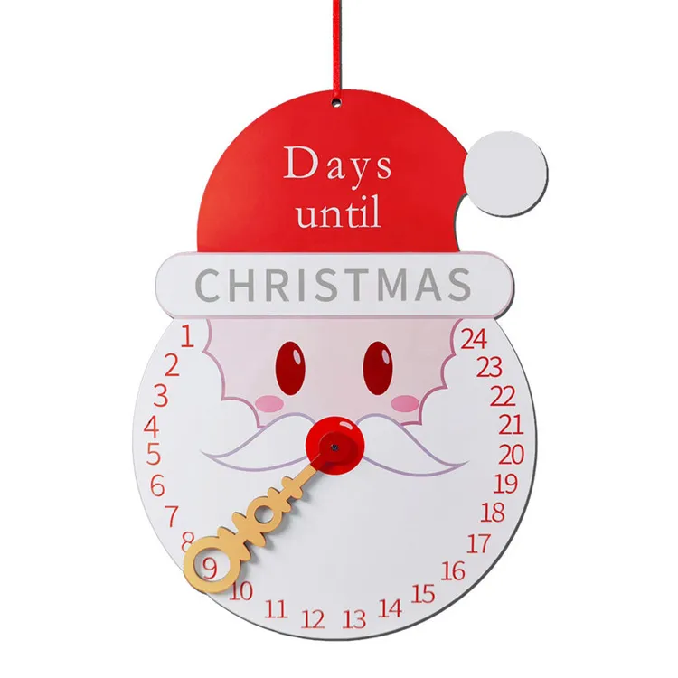 Sublimation Christmas Tree Decorations Countdown Calendar Blanks MDF Wooden Hanging Calendar Ornaments