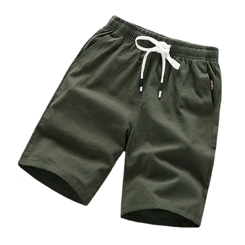 Mäns shorts linne sommaren casual mäns shorts Bermuda andningsbara strandbrädeshorts herrsportbyxor 230408