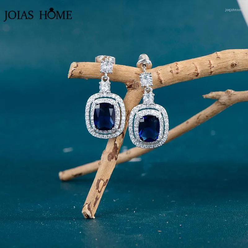 Серьги обруча joiashome Geometric Sapphire для женщин серебро 925 Jewelry Curnage Banquet Charms Женская вечеринка для ушных ушников подарок