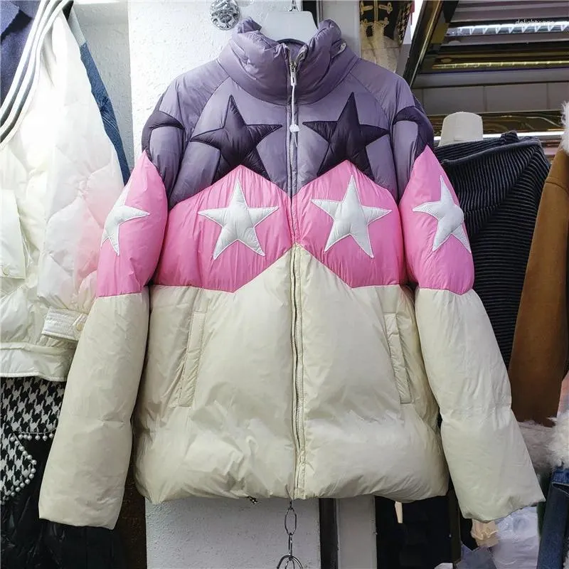 Veste en duvet de couleur assortie pour femmes, manteau à pain de Style occidental d'hiver, Parka rembourrée en coton pour filles douces, 2023