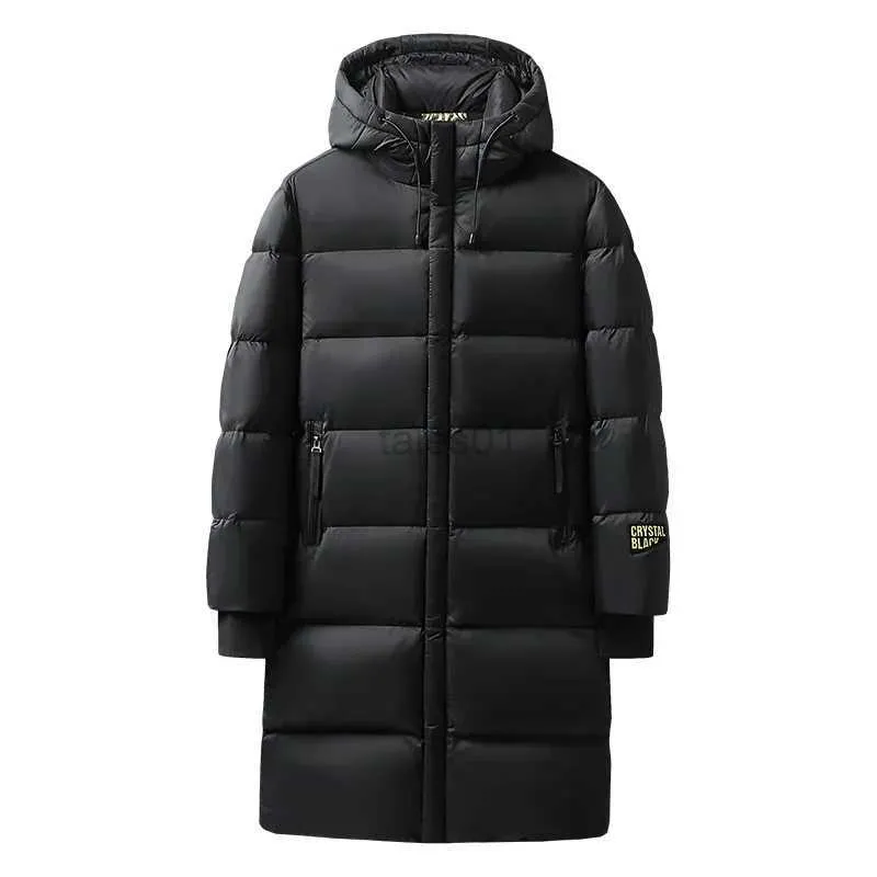 メンズジャケット冬の新しい男性温かい厚さのジャケットコートメンズフード付きウォータープルーフブラックゴールドのパフジャケットメンカジュアル風に耐えるパーカスMALEZLN231108