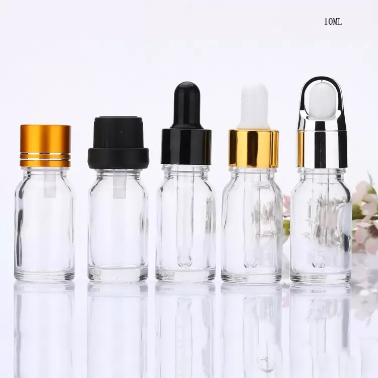 Pipette de réactif liquide en verre transparent bouteilles compte-gouttes aromathérapie 5 ml-100 ml huiles essentielles parfums bouteilles sortie d'usine