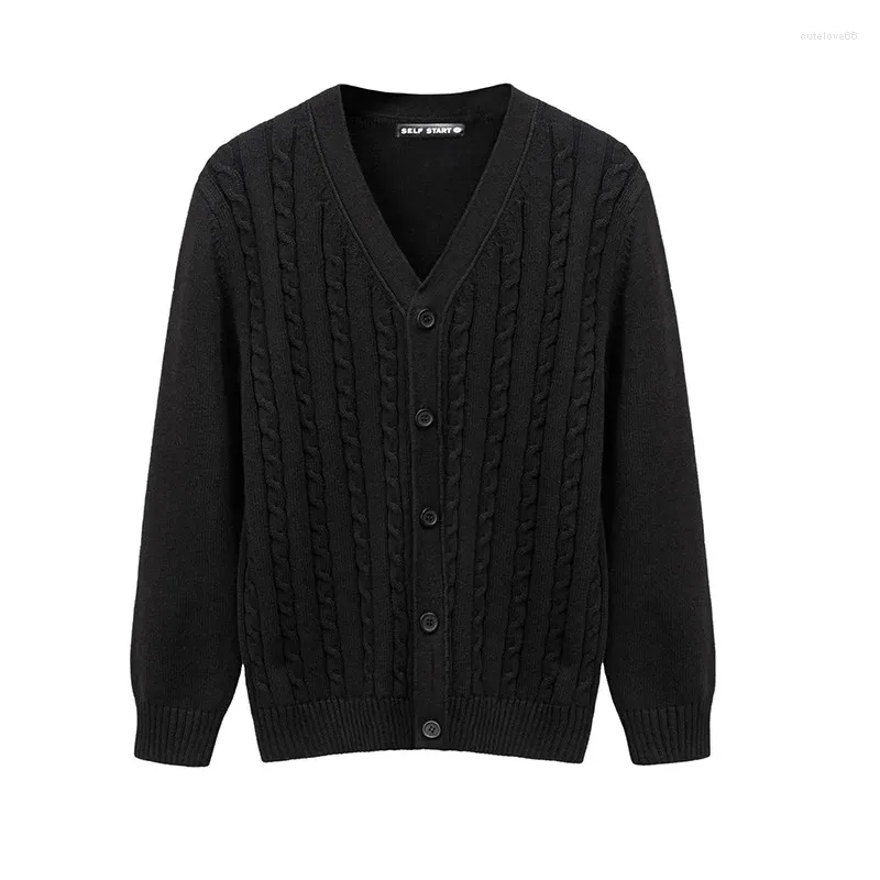 Men's Sweaters Cotton Cardigan Man Warm Coat Autumn Winter Rib Knit Top Korean Fashion V Neck Knitted Cardigans Knitwears