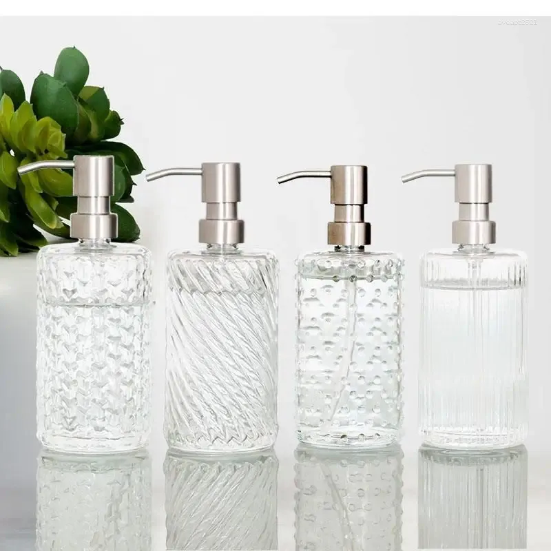 Liquid Soap Dispenser 400ml Portable Glass Bottle Shampoo Bathroom Accessories Pump Hand