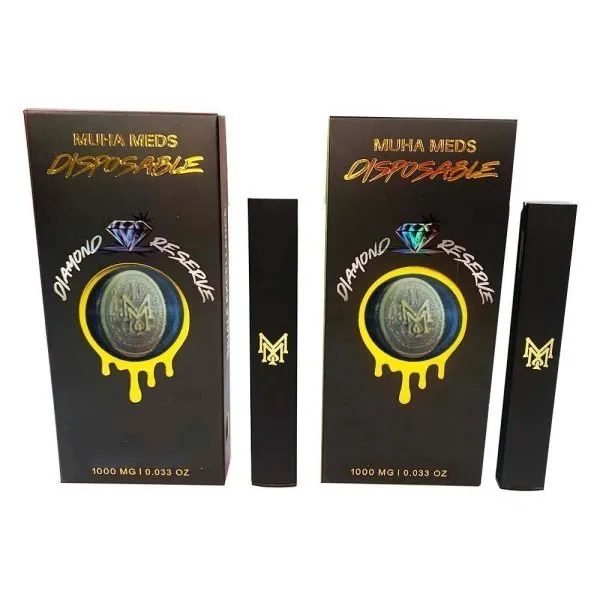 Zwarte kleur Muha wegwerp 280mAh oplaadbare batterij Wegwerp Vape Pen keramische spoelcartridge met geschenkdoospakket