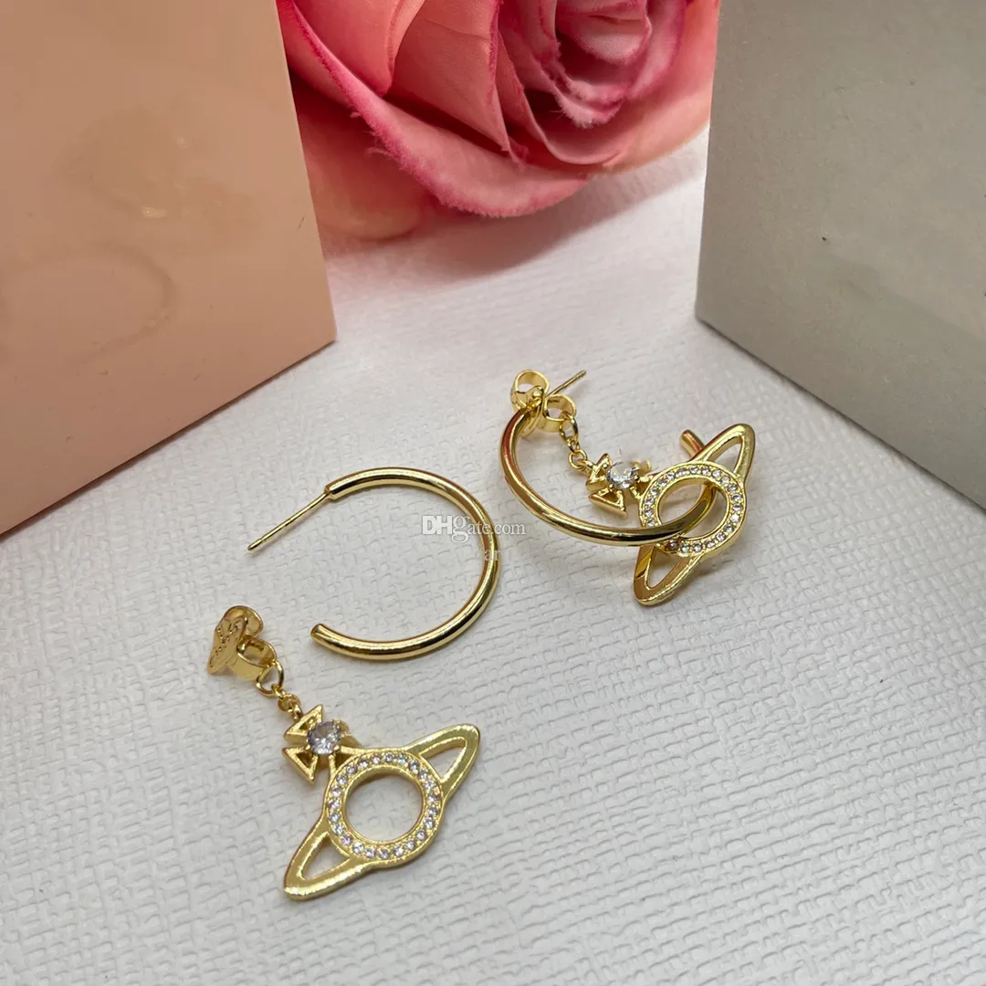 Designer Boucles D'oreilles Vivian De Luxe Femmes Bijoux De Mode Boucle D'oreille En Métal Perle Boucle D'oreille cjeweler Westwood Femme 654DWewdswe