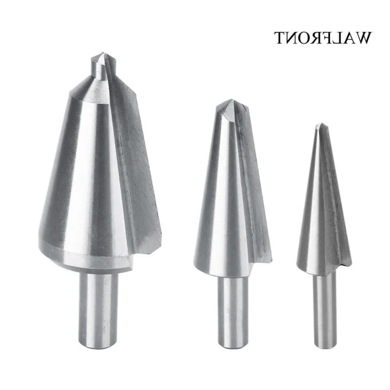 Freeshipping 3pcs/Set Umbrella Chamfer Step Drill Bit PV Thin Iron Hole Saw Cutter HSS Chamfering Woodworking Milling Metal Drilling Jilvi