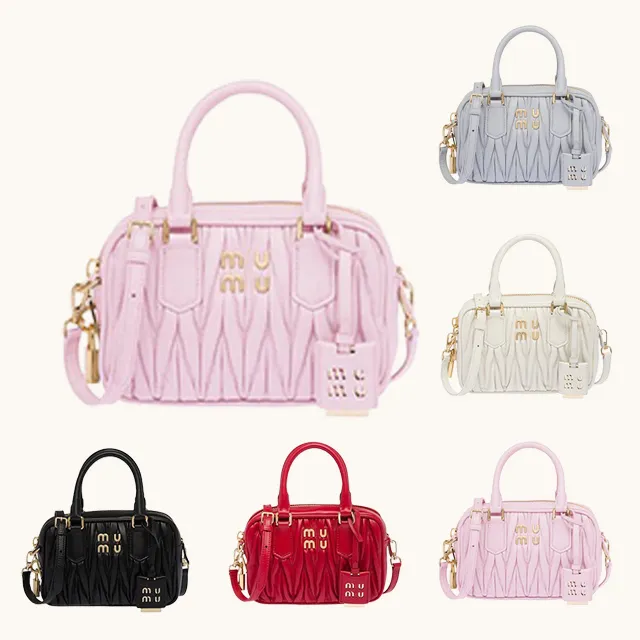 Bolsas de embreagem de boliche Miui Matelasse de qualidade 7A Miu Hobo Sacola de luxo feminina para compras Carteira masculina Bolsa de mão de designer crossbody Bolsas de couro genuíno bolsas de ombro