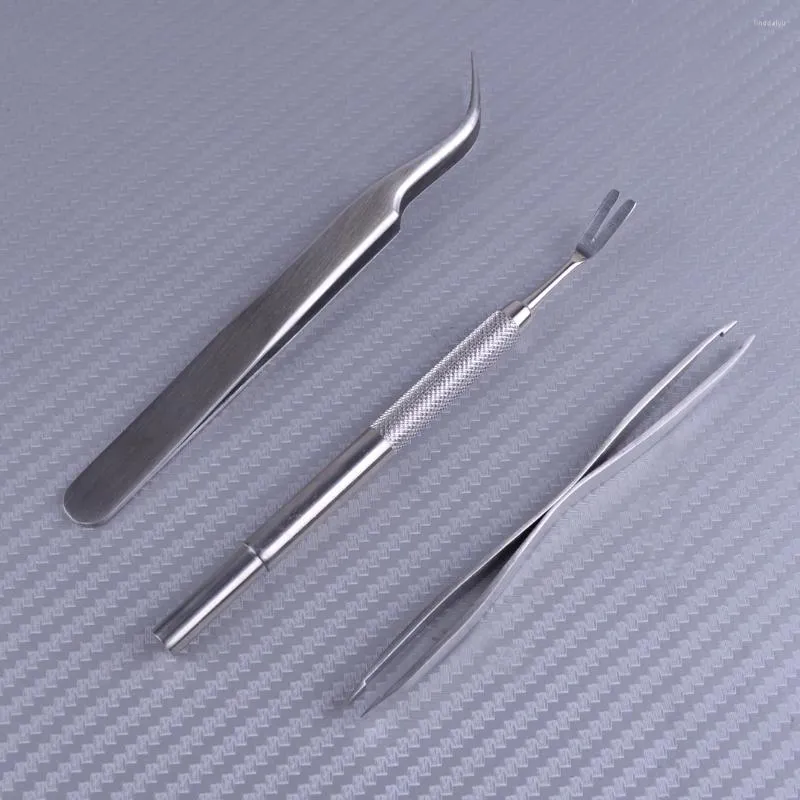 Dog Apparel LETAOSK 3PCS Silver Stainless Steel Pet Treament Fleas Lice Fork Tweezers Clip Tick Remover Accessories Tool