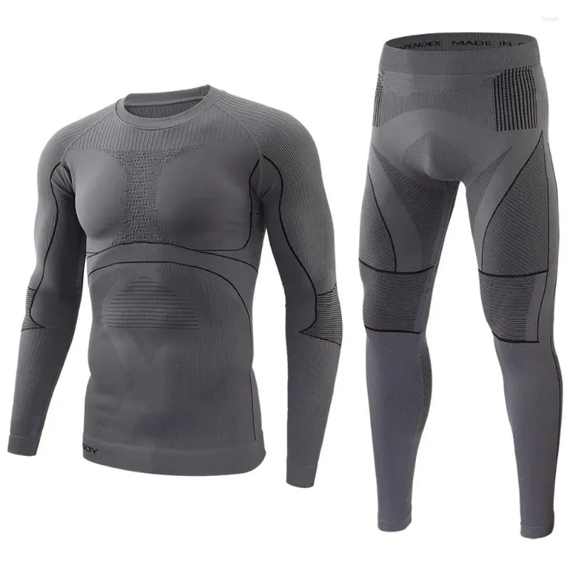 Sous-vêtement thermique sans couture pour hommes, serré, tactique, fonction de sport de plein air, respirant, entraînement, cyclisme, ensembles thermiques longs