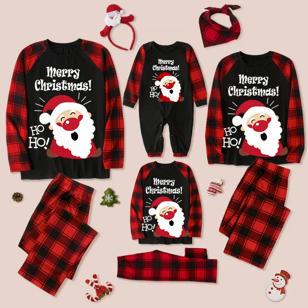 Abiti coordinati per la famiglia NASHAKAITE Babbo Natale look per la famiglia pigiama natalizio Mary Christmas Pjs Sleepwear abiti coordinati per la famiglia 231107