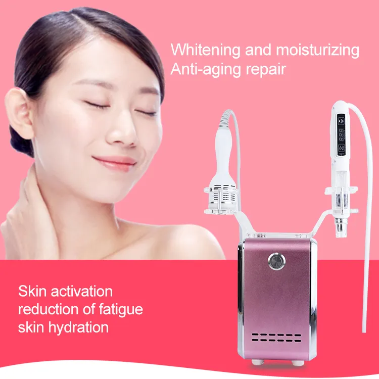 Needle-free Painless Water Peeling Mesogun Deep Hydrating Face Cleaning Device 2 in 1 Cold Hammer Skin Tightening Allergy Calming Anti-aging Instrument