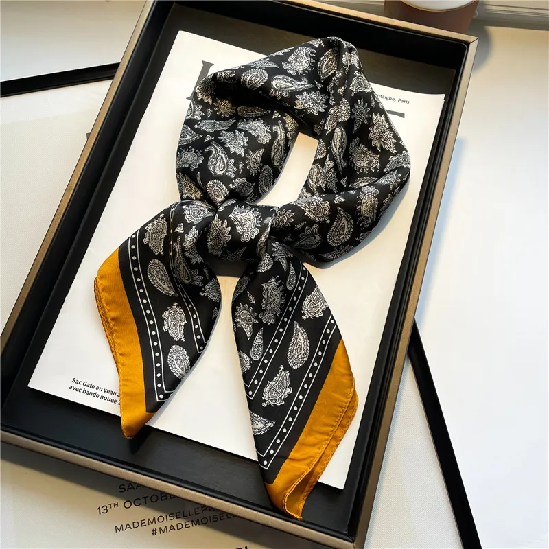 Szaliki projektanty litery szalika drukuj imit jedwab 70x70cm pałąk dla kobiet mody kwadratowy szalik