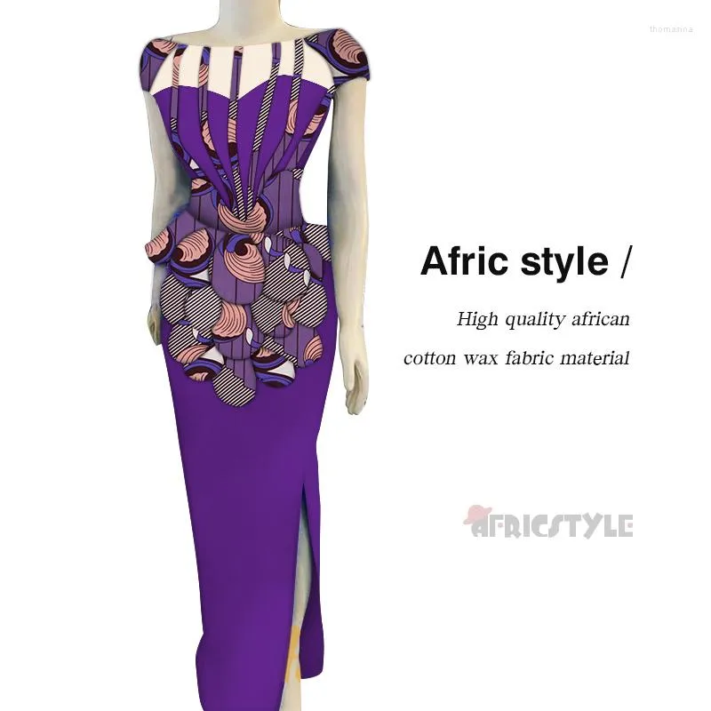 Etniska kläder 2023 Summer Dress Patchwork Slit Asymmetry Kjol Bazin Riche African Print Women's Traditional Africa WY6201