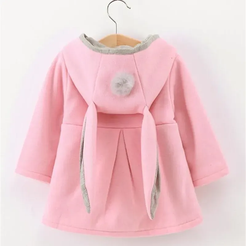 Hotsell Winter Autumn Baby Bluzy Bluzy Dzieci długiego rękawu 3D Rabbit Ear Coat