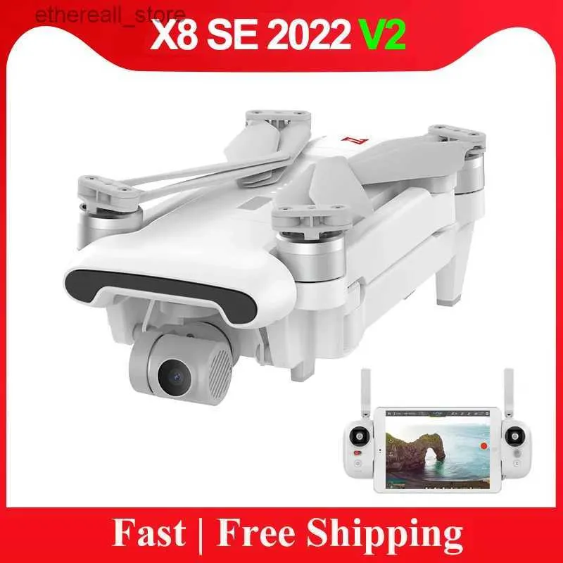 DRONES X8 SE 2022 V2 GPS DRONE 4K HD Dual Camera 5G FPV Professionell Aerial Photography 3-Axis Gimbal Helicopter Foldbar RC Quadcopter Q231108