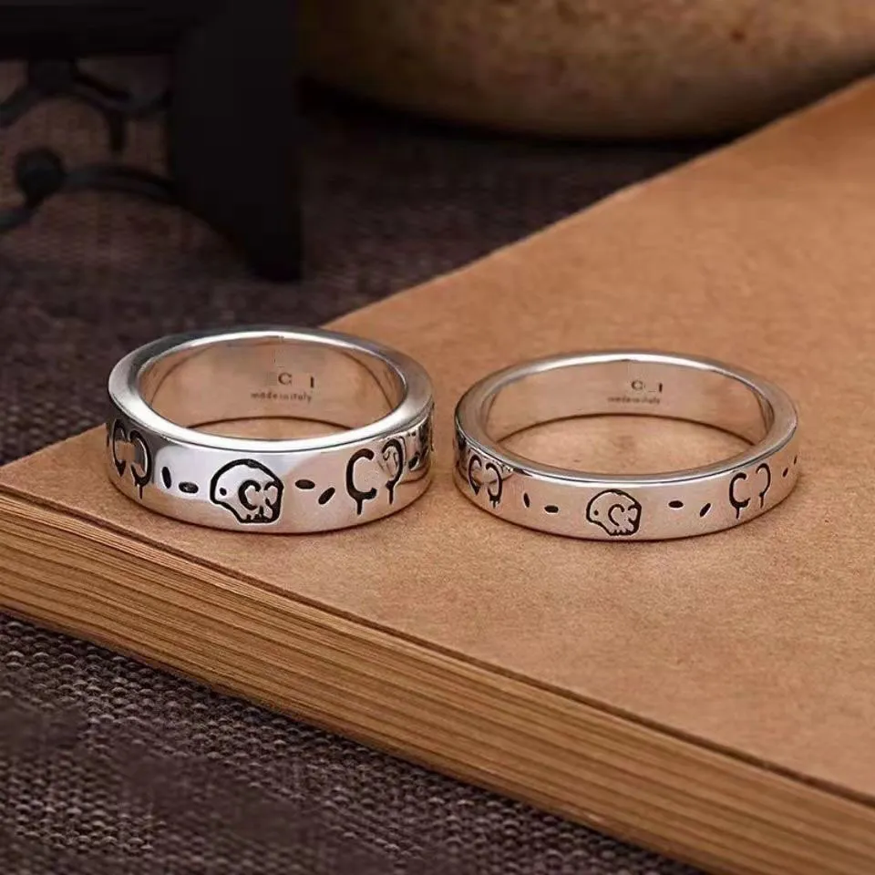 Дизайнерское кольцо Роскошные кольца Классические парные кольца Мужские и женские винтажные кольца с буквами Модные универсальные простые кольца День Святого Валентина Подарок на день рождения