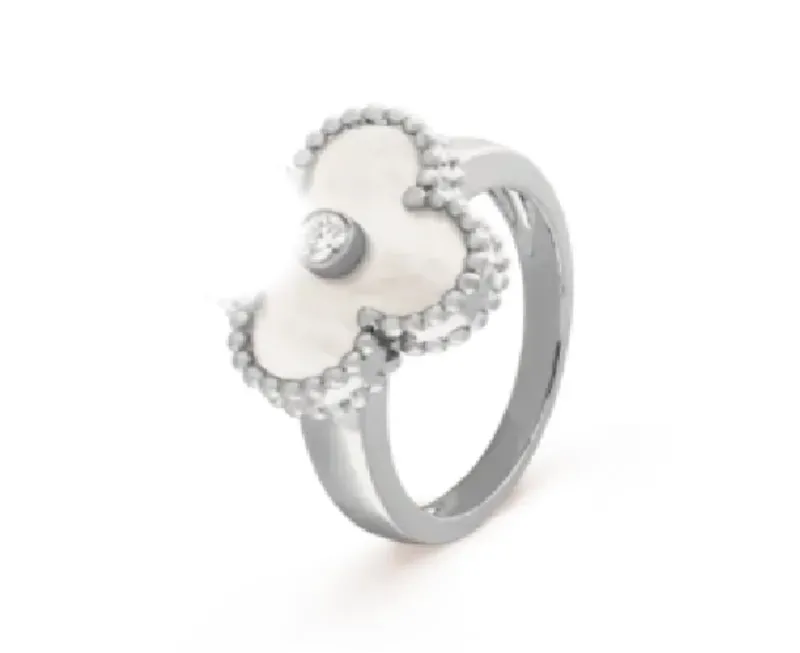 Klassieke klaverring Diamant vlinderringen Designer ring van vrouw man liefde ring goud zilverachtig chroom hart ring valentines moeders cadeau