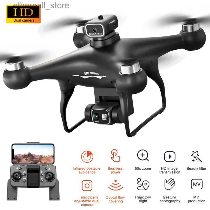 Drony S116 Dron 4K HD Dual Camera 5G Wi -Fi FPV Pozycjonowanie przepływu optycznego Unikanie bezszczotkowania Helikopter Silnik RC Quadcopter Q231108