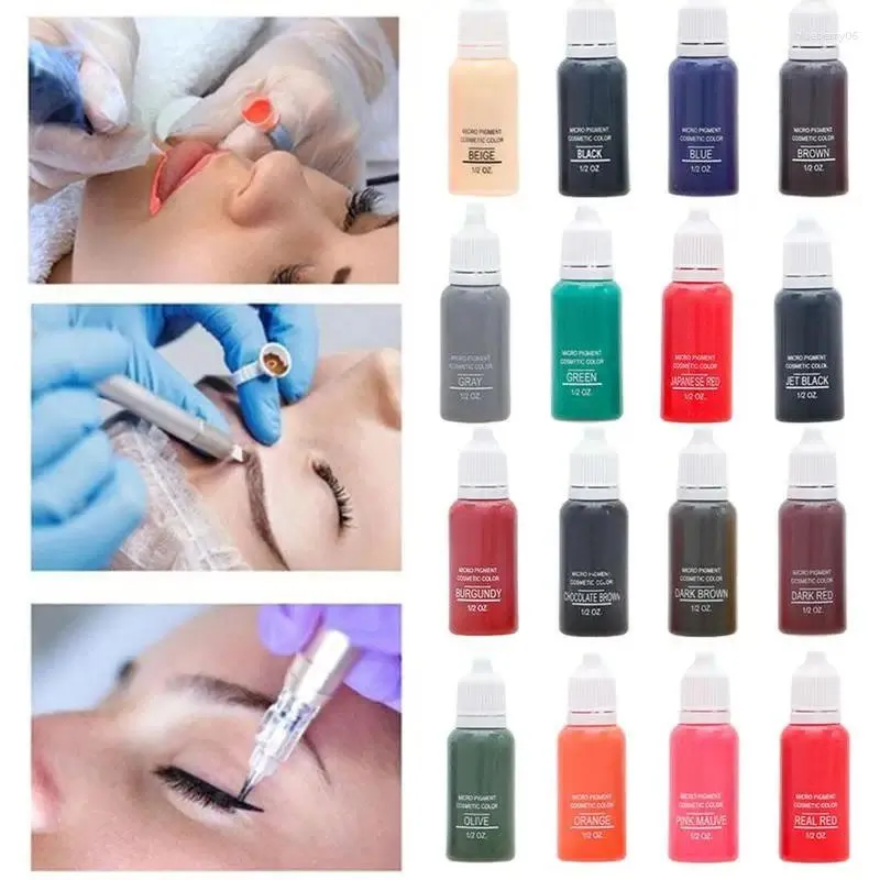 Tatueringsfärg 23Color Permanent Makeup Color Natural Eyebrow Dye Plant Ink Microblading Pigments For Tattoos Lips