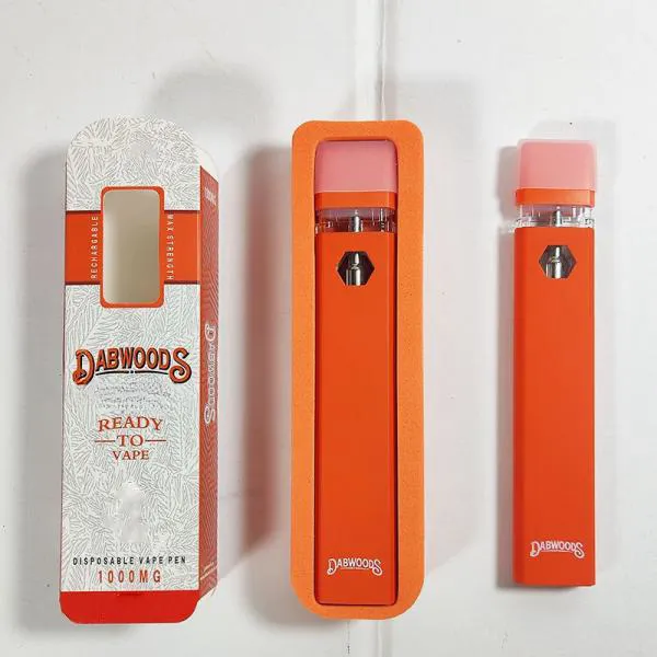Penna Vape vuota usa e getta arancione 280 mAh Penna ricaricabile Dabwoods Vape con capacità della cartuccia Vape da 1 ml