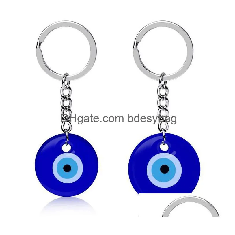 Schlüsselanhänger Türkisch Blau Böser Blick Schlüsselanhänger Schlüsselanhänger Charms Anhänger Basteln Glas mit Schlüsselanhänger hängen Ornament Schmuck Zubehör Am Dhz8I