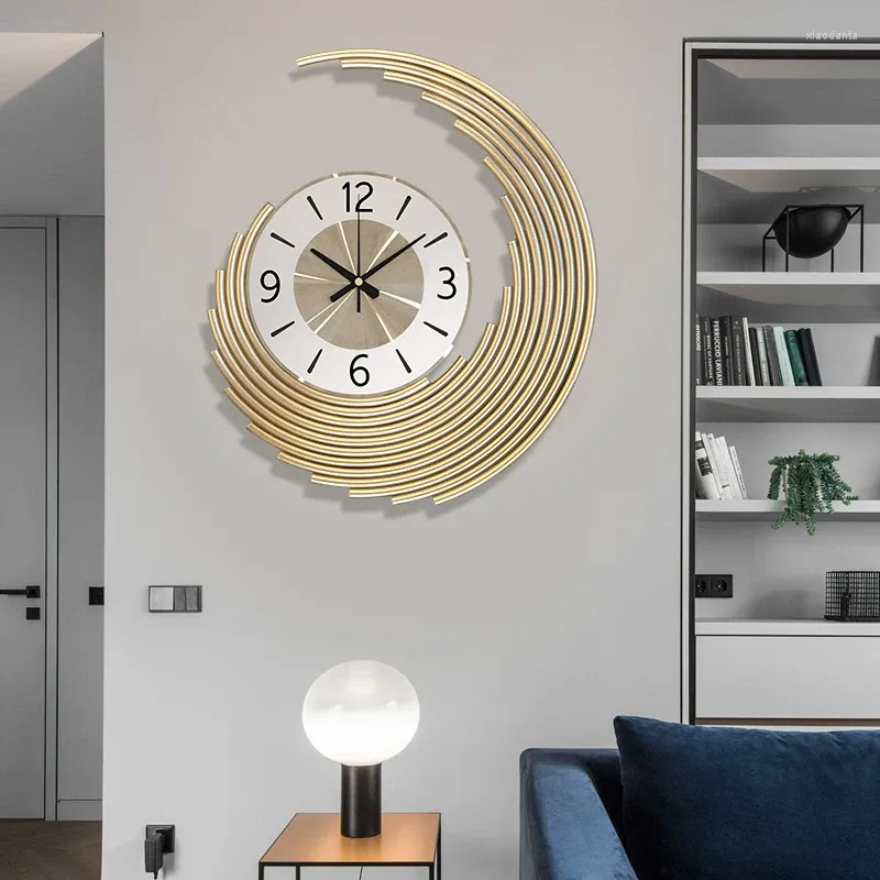 Väggklockor modern lyxig tyst klocka estetisk metall stort unikt vardagsrum överdimensionerad wohnzimmer deko heminredning ob50gz