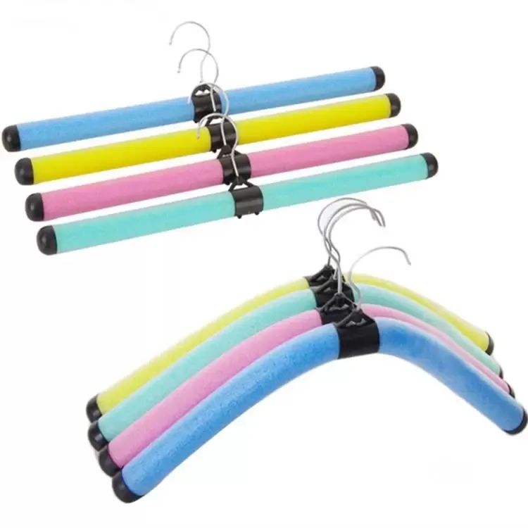 Colorful Bendable Sponge Adult Clothes Hangers Children Coat Hanger Adjustable Foam Rack