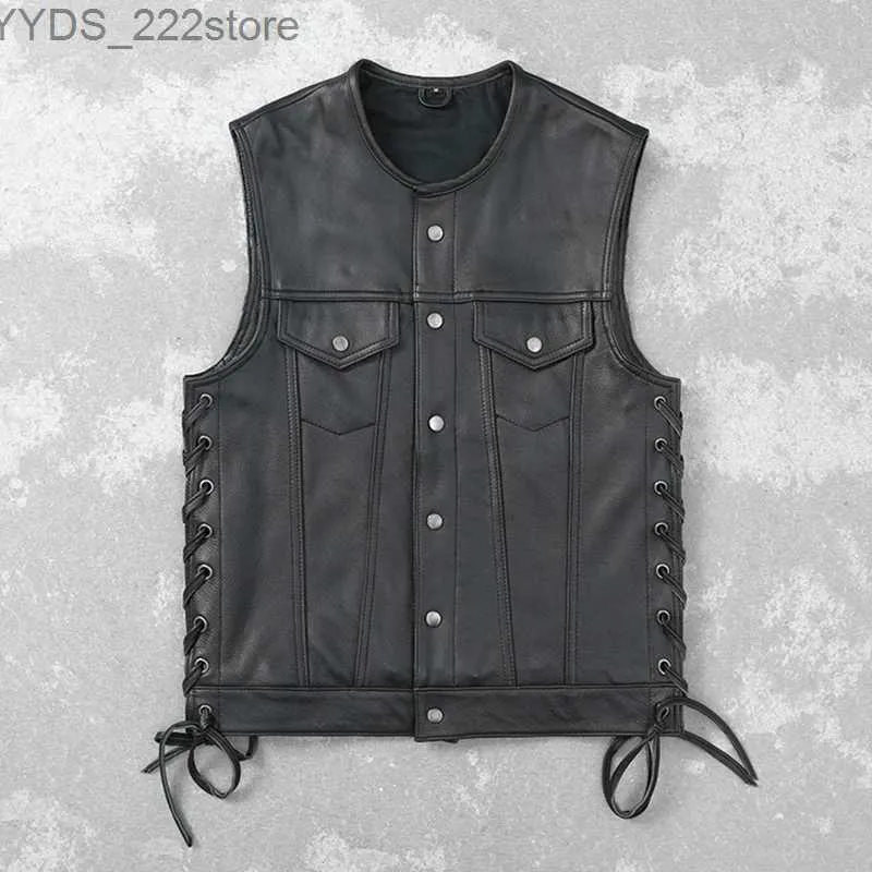 Thin leather vest sale