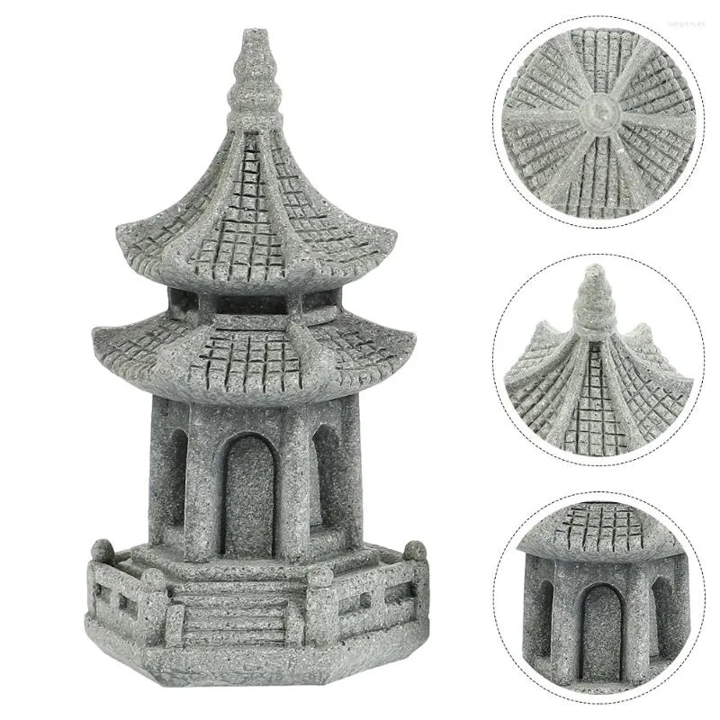 Décorations de jardin Lanterne de pagode Grande tour hexagonale Accessoires de maison Ornements de statue C'était dans le