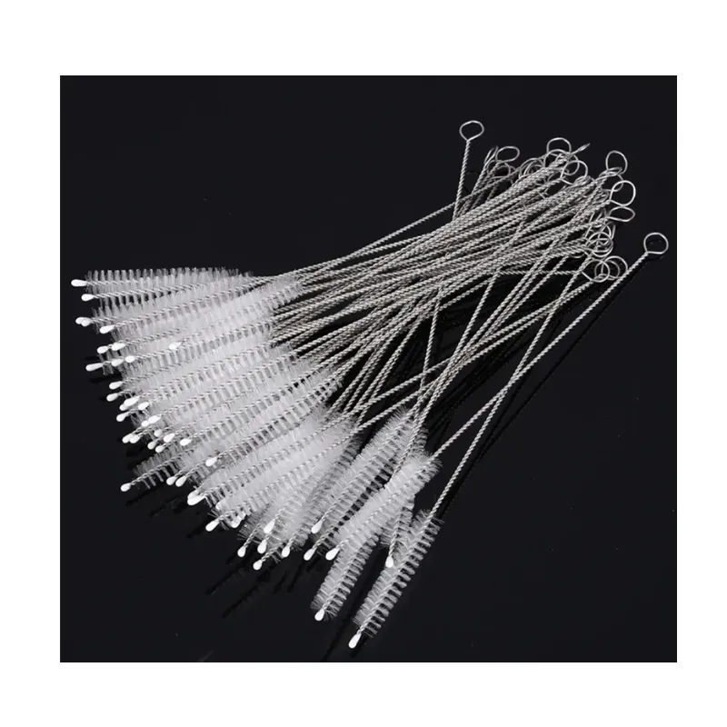 Drinking Straw Cleaning Brush Kit Straw Tube Pipe Cleaner Nylon Stainless Steel Long Handle Cleaning Brushes for Straws
