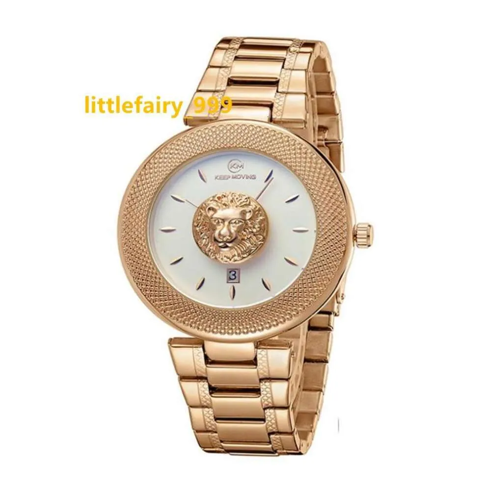 Top Luxury Watches Women's Quartz Wristwatch Woman Rose Golden Mesh Band Lion Fashion Dial Clock Ladies Armband Watch G251D