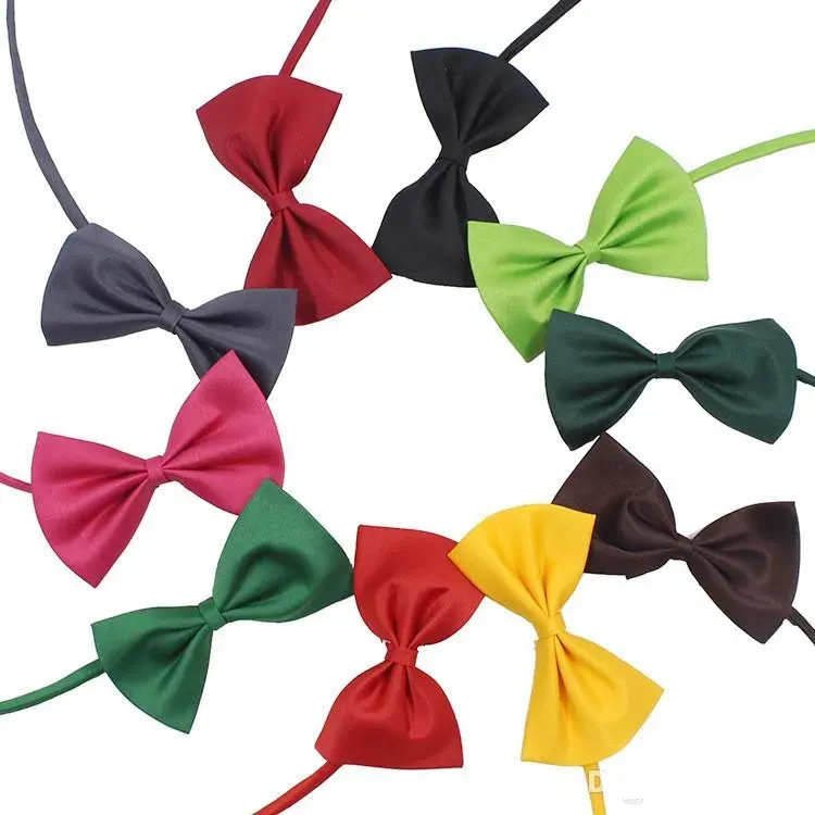 16 colores Corbata para mascotas Corbata para perros collar accesorios de flores Suministros de decoración Corbata con lazo de color puro ZZ