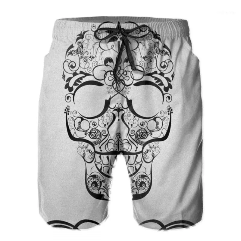 Pantaloncini da uomo Stampa 3D Teschio Costumi da bagno Beach Art Uomo/Mutandine maschili Abito da fantasma Adulto