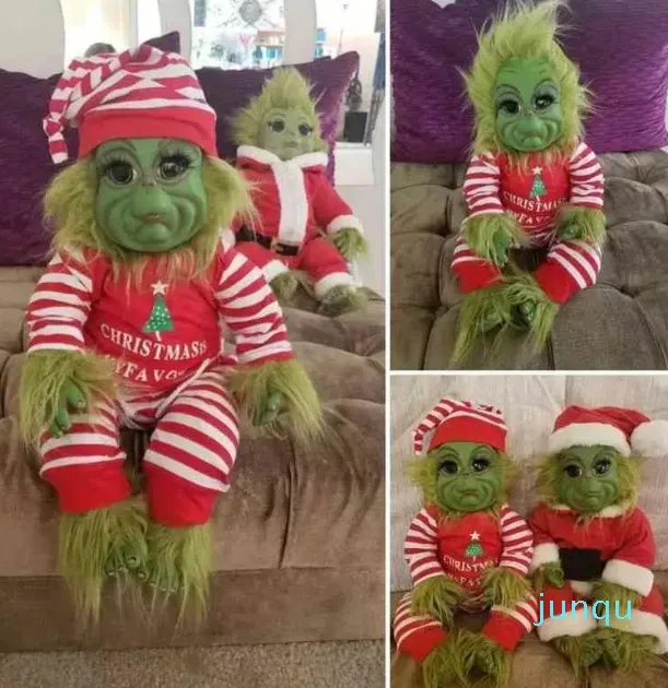 Grinch Puppe süßes Weihnachtsstofftier Weihnachtsgeschenk Kinder