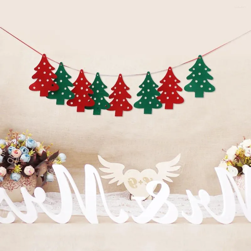 Party Decoration Christmas Tree Bunting Banner Garland Po Bakgrund Hanging Decor för Holiday Baby Room