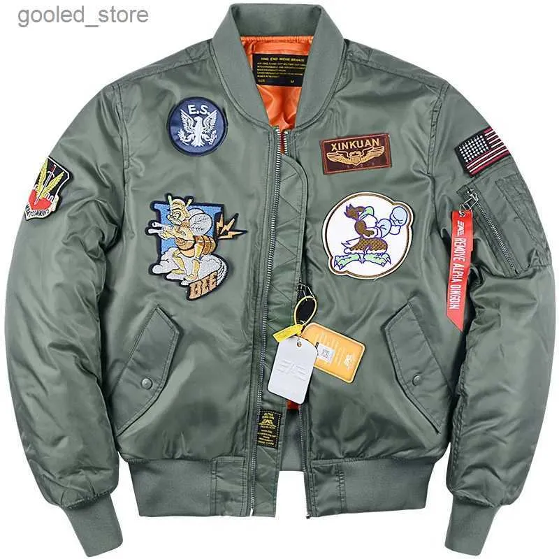 Herrjackor Ny Martin Winter Flight Bomber Pilot Jacket Män Militär taktisk jacka L2B Air Combat Hero 334 Memorial Baseball Coat Q231109