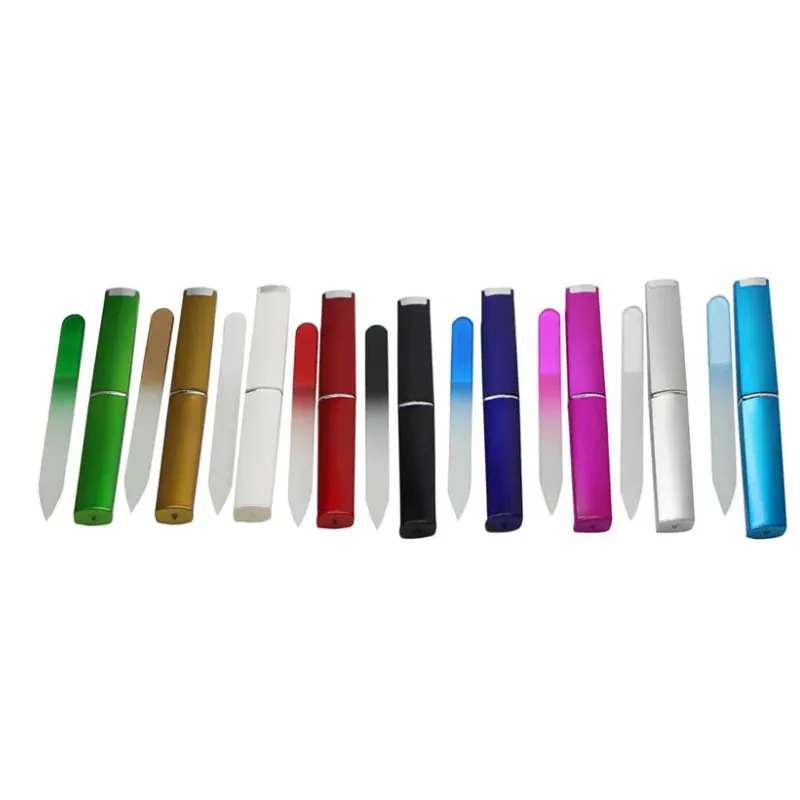 3 1/2 "Crystal Glass Nail File levereras med hård case8 -färg Välj #NF009