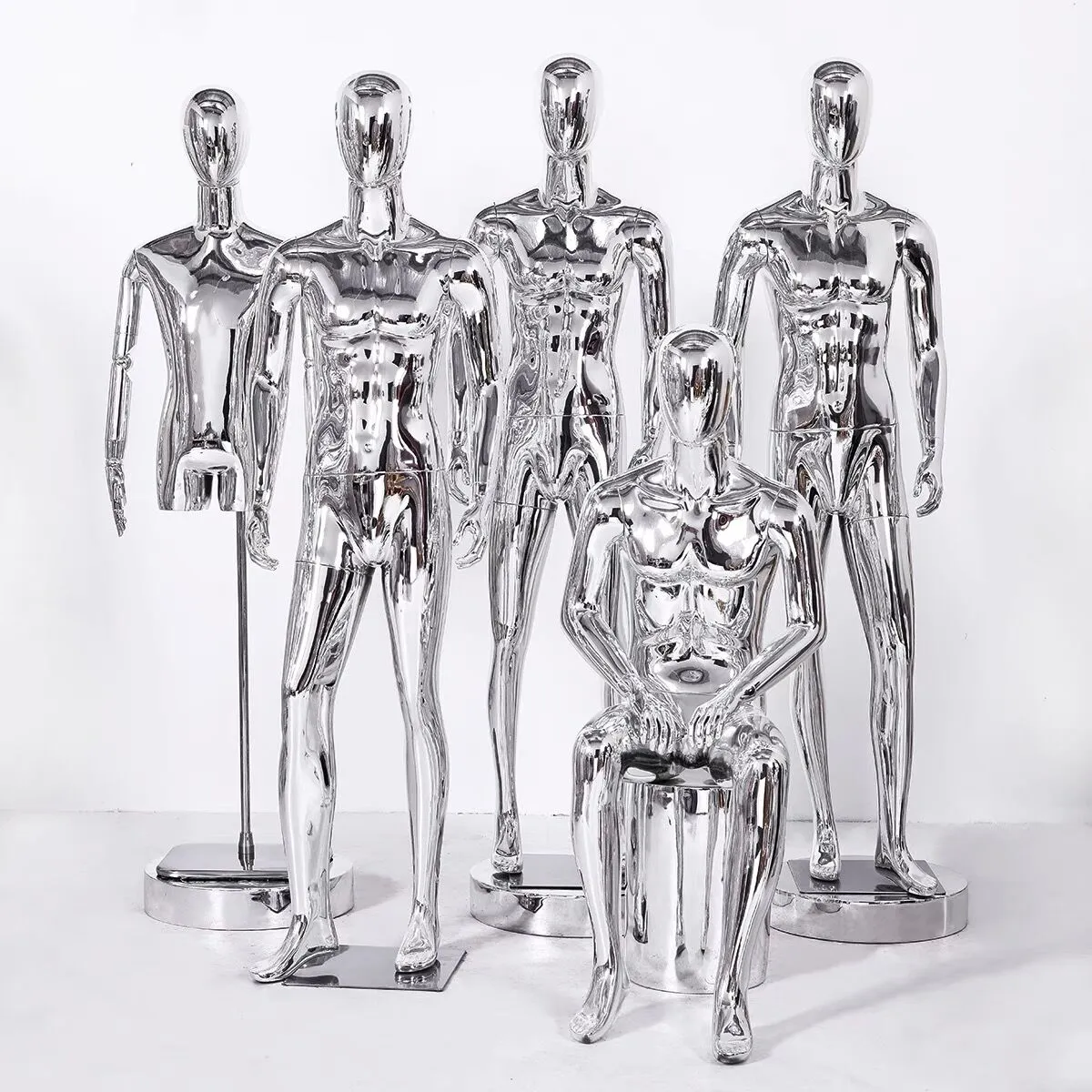El maniquí de plata agradable de los hombres galvanizó el cuerpo completo modelo modificado para requisitos particulares