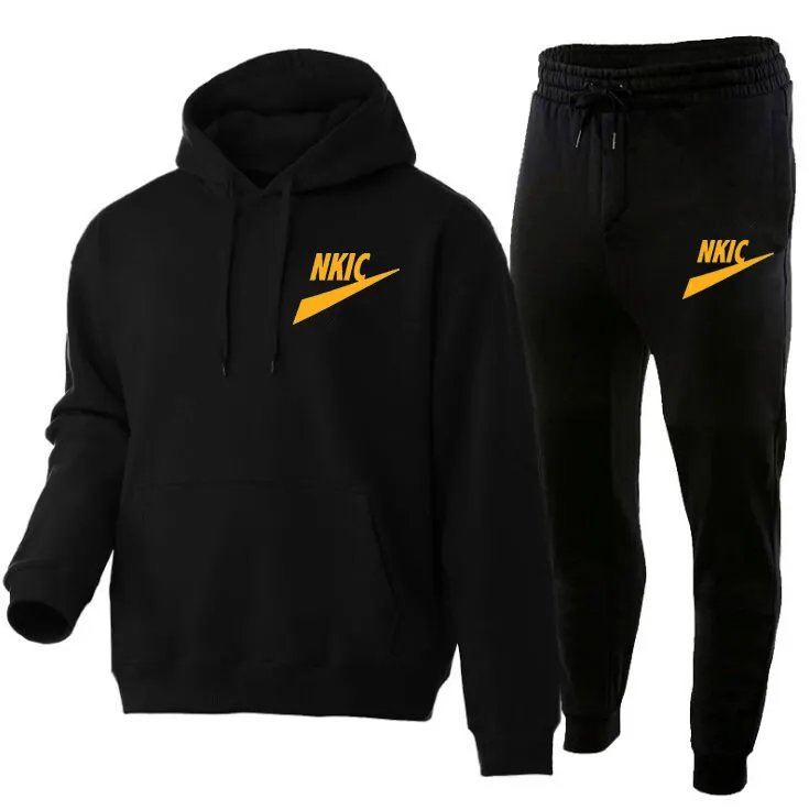 Herrspåriga kostymer 2 -stycken Autumn Winter Jogging Set Set Sweatsuits Hoodies Jackets och Athletic Pants Men Clothing