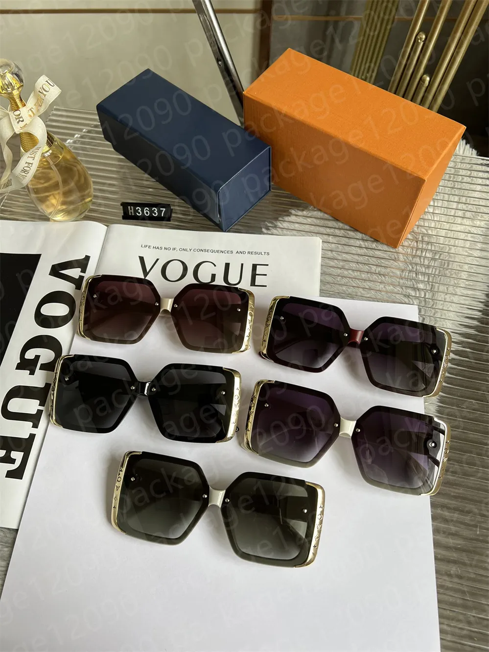 2023 Luxury MILLIONAIRE 3637 marque Lunettes de soleil plein cadre Vintage lunettes de soleil design pour hommes et femmes Shiny Hot vente plaqué Top