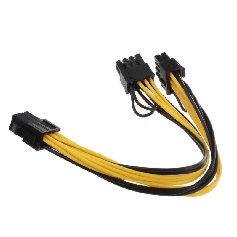 Freeshipping 10pcs Module 6Pin to Dual PCI-E PCIe 8Pin 8Pin (6 2Pin) Power Ribbon Cable Cord 20cm 20cm for Thermaltake Tt 650 W0163 Jeio