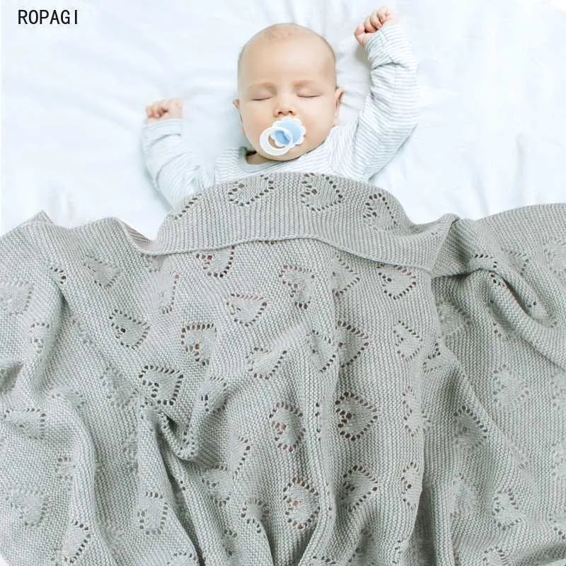 Nouveau-né tricoté bébé poussette literie courtepointes coton enfant en bas âge enfants emmaillotage Wrap Infantil unisexe couverture 100*80 cm W0408